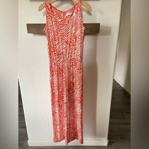 Calvin Klein| Groovy 70’s Style Wide Leg Jumpsuit in Bold Print—Size 4•••Coral